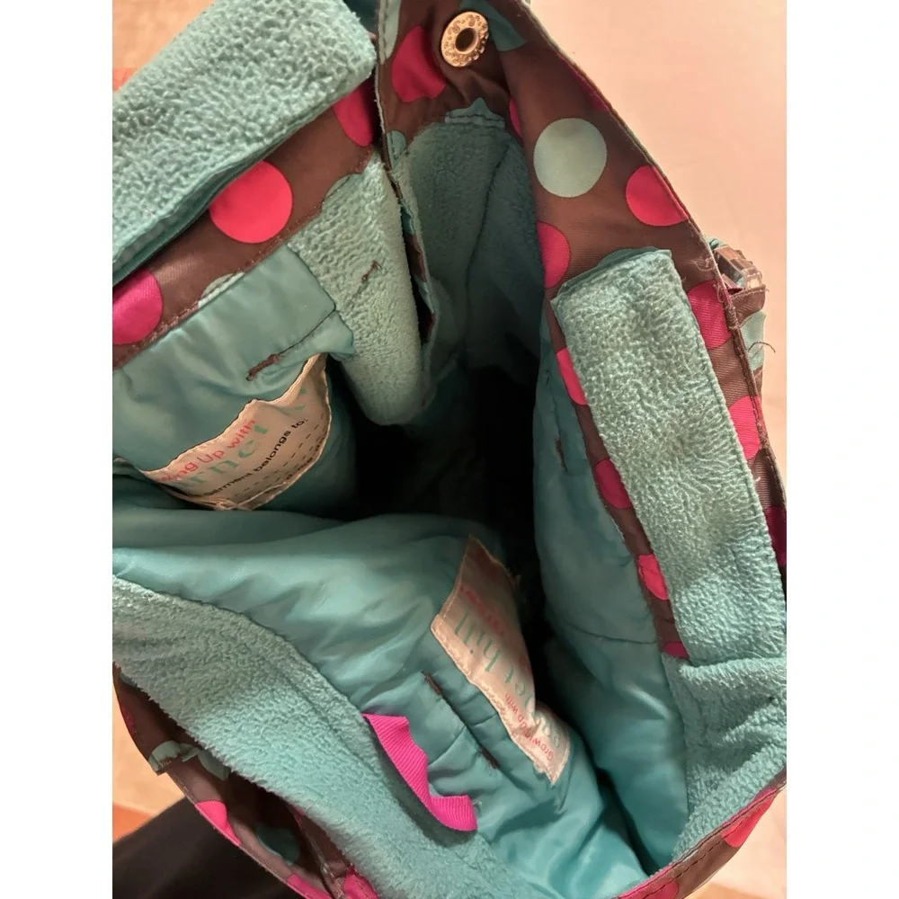 Garnet Hill Kids Snow‎ Pants Size 6 Polka Dot Insulated Bibs Pink Blue Brown